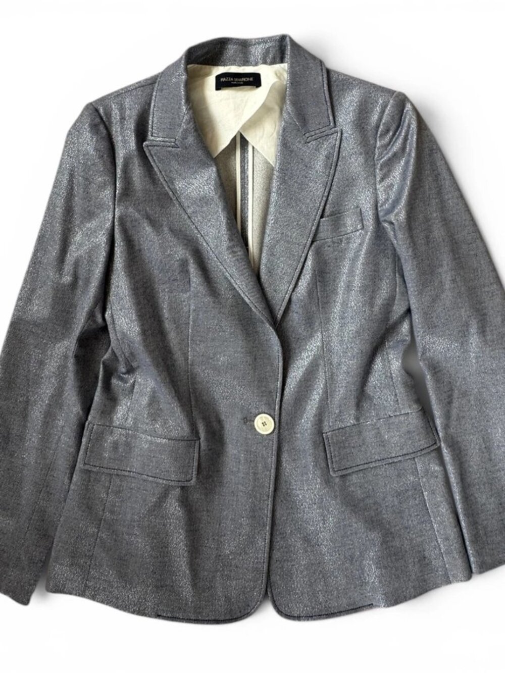 Piazza Sempione Italian Sparkle Blue Blazer Size 40 / US 6 / M